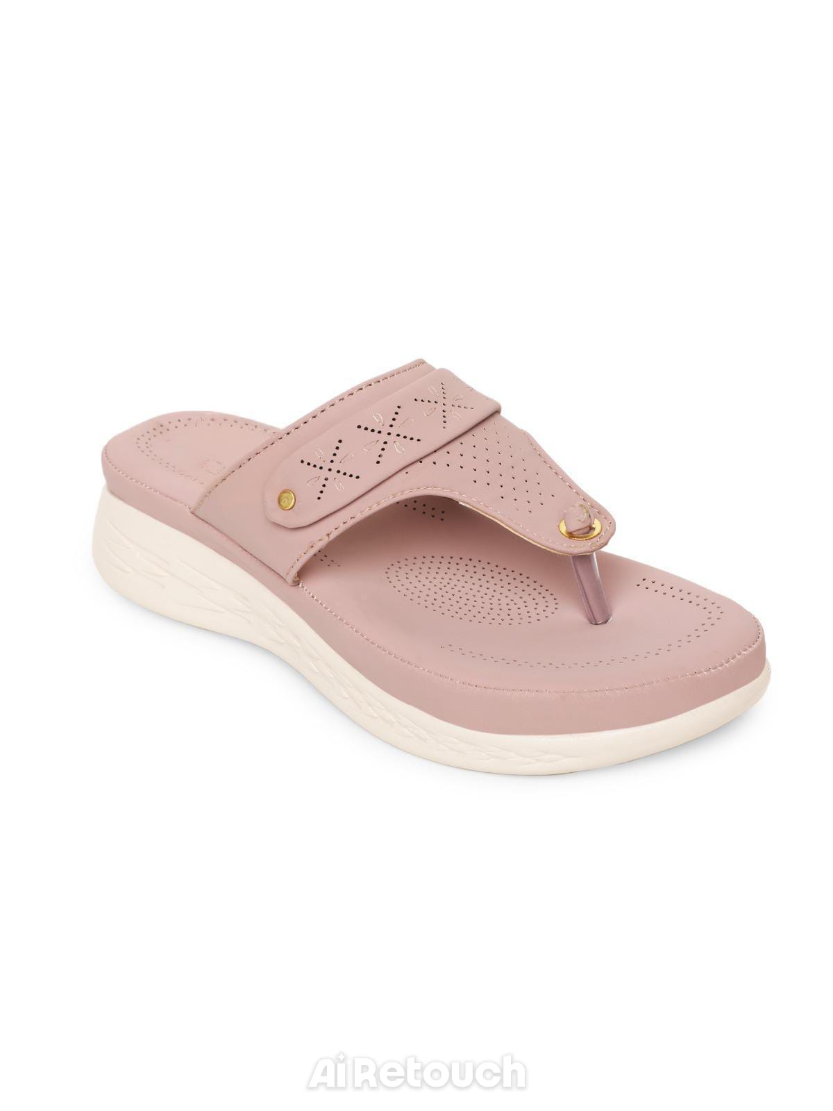 Nekmo Fashion  womens talot PINK thong-wedges